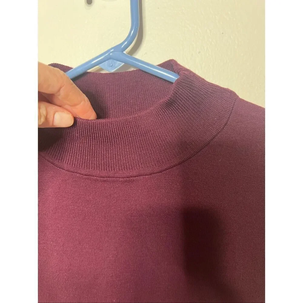 Pendleton Burgundy Mock Neck Sweater Women's Sz XL Silk Blend Exc Cond